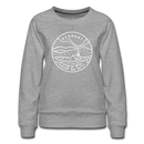 Vermont Women's Sweatshirt - Retro Mountain Women's Vermont Crewneck Sweatshirt - heather gray