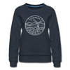 Vermont Women's Sweatshirt - Retro Mountain Women's Vermont Crewneck Sweatshirt - navy
