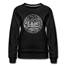 Virginia Women's Sweatshirt - Retro Mountain Women's Virginia Crewneck Sweatshirt - black