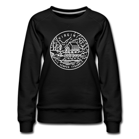 Virginia Women's Sweatshirt - Retro Mountain Women's Virginia Crewneck Sweatshirt - black