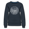 Virginia Women's Sweatshirt - Retro Mountain Women's Virginia Crewneck Sweatshirt - navy