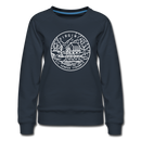 Virginia Women's Sweatshirt - Retro Mountain Women's Virginia Crewneck Sweatshirt - navy