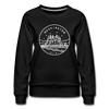 Washington Women's Sweatshirt - Retro Mountain Women's Washington Crewneck Sweatshirt - black