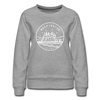 Washington Women's Sweatshirt - Retro Mountain Women's Washington Crewneck Sweatshirt - heather gray