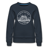 Washington Women's Sweatshirt - Retro Mountain Women's Washington Crewneck Sweatshirt - navy