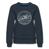 Wisconsin Women's Sweatshirt - Retro Mountain Women's Wisconsin Crewneck Sweatshirt - navy