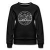Wyoming Women's Sweatshirt - Retro Mountain Women's Wyoming Crewneck Sweatshirt - black
