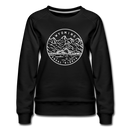 Wyoming Women's Sweatshirt - Retro Mountain Women's Wyoming Crewneck Sweatshirt - black