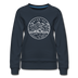 Wyoming Women's Sweatshirt - Retro Mountain Women's Wyoming Crewneck Sweatshirt - navy