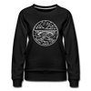 West Virginia Women's Sweatshirt - Retro Mountain Women's West Virginia Crewneck Sweatshirt - black