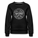 West Virginia Women's Sweatshirt - Retro Mountain Women's West Virginia Crewneck Sweatshirt - black