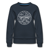 West Virginia Women's Sweatshirt - Retro Mountain Women's West Virginia Crewneck Sweatshirt - navy