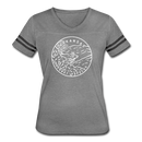 Arkansas Women’s Vintage Sport T-Shirt - State Design Women’s Arkansas Shirt - heather gray/charcoal