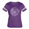Arkansas Women’s Vintage Sport T-Shirt - State Design Women’s Arkansas Shirt - vintage purple/white