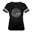 Alaska Women’s Vintage Sport T-Shirt - State Design Women’s Alaska Shirt - black/white