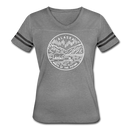 Alaska Women’s Vintage Sport T-Shirt - State Design Women’s Alaska Shirt - heather gray/charcoal