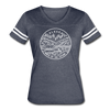 Alaska Women’s Vintage Sport T-Shirt - State Design Women’s Alaska Shirt - vintage navy/white