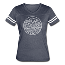 Alaska Women’s Vintage Sport T-Shirt - State Design Women’s Alaska Shirt - vintage navy/white
