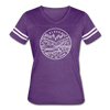 Alaska Women’s Vintage Sport T-Shirt - State Design Women’s Alaska Shirt - vintage purple/white