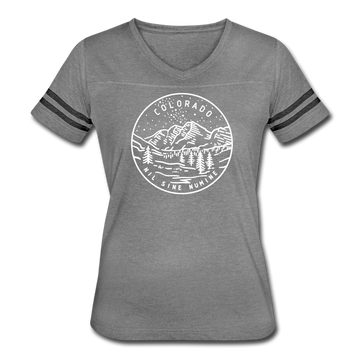 Colorado Women’s Vintage Sport T-Shirt - State Design Women’s Colorado Shirt - heather gray/charcoal