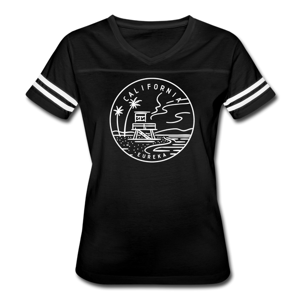 California Women’s Vintage Sport T-Shirt - State Design Women’s California Shirt - black/white