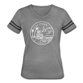 California Women’s Vintage Sport T-Shirt - State Design Women’s California Shirt - heather gray/charcoal