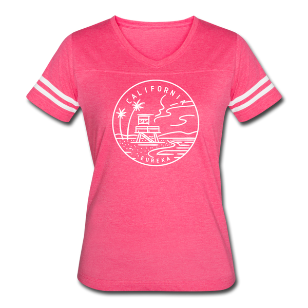 California Women’s Vintage Sport T-Shirt - State Design Women’s California Shirt - vintage pink/white