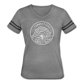 Connecticut Women’s Vintage Sport T-Shirt - State Design Women’s Connecticut Shirt - heather gray/charcoal