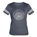 Connecticut Women’s Vintage Sport T-Shirt - State Design Women’s Connecticut Shirt - vintage navy/white