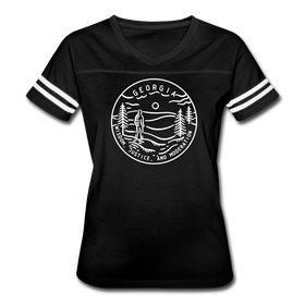 Georgia Women’s Vintage Sport T-Shirt - State Design Women’s Georgia Shirt - black/white