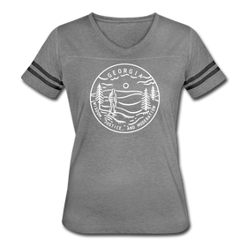 Georgia Women’s Vintage Sport T-Shirt - State Design Women’s Georgia Shirt - heather gray/charcoal