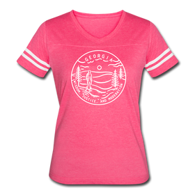 Georgia Women’s Vintage Sport T-Shirt - State Design Women’s Georgia Shirt - vintage pink/white