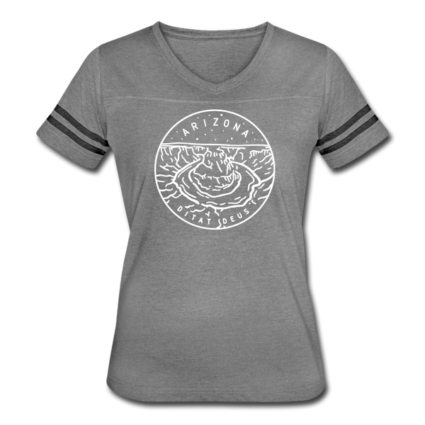 Arizona Women’s Vintage Sport T-Shirt - State Design Women’s Arizona Shirt - heather gray/charcoal