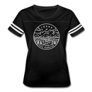 Idaho Women’s Vintage Sport T-Shirt - State Design Women’s Idaho Shirt - black/white