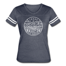 Idaho Women’s Vintage Sport T-Shirt - State Design Women’s Idaho Shirt - vintage navy/white