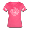 Idaho Women’s Vintage Sport T-Shirt - State Design Women’s Idaho Shirt - vintage pink/white