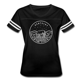 Kentucky Women’s Vintage Sport T-Shirt - State Design Women’s Kentucky Shirt - black/white