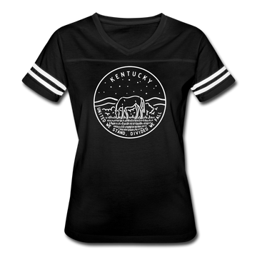 Kentucky Women’s Vintage Sport T-Shirt - State Design Women’s Kentucky Shirt - black/white
