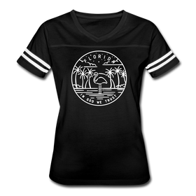 Florida Women’s Vintage Sport T-Shirt - State Design Women’s Florida Shirt - black/white