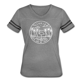 Florida Women’s Vintage Sport T-Shirt - State Design Women’s Florida Shirt - heather gray/charcoal