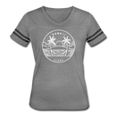 Hawaii Women’s Vintage Sport T-Shirt - State Design Women’s Hawaii Shirt - heather gray/charcoal