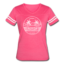 Hawaii Women’s Vintage Sport T-Shirt - State Design Women’s Hawaii Shirt - vintage pink/white
