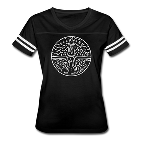 Delaware Women’s Vintage Sport T-Shirt - State Design Women’s Delaware Shirt - black/white