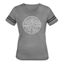 Delaware Women’s Vintage Sport T-Shirt - State Design Women’s Delaware Shirt - heather gray/charcoal