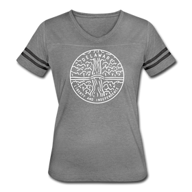 Delaware Women’s Vintage Sport T-Shirt - State Design Women’s Delaware Shirt - heather gray/charcoal