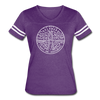 Delaware Women’s Vintage Sport T-Shirt - State Design Women’s Delaware Shirt - vintage purple/white