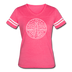 Delaware Women’s Vintage Sport T-Shirt - State Design Women’s Delaware Shirt - vintage pink/white