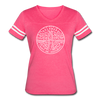 Delaware Women’s Vintage Sport T-Shirt - State Design Women’s Delaware Shirt - vintage pink/white