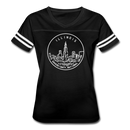 Illinois Women’s Vintage Sport T-Shirt - State Design Women’s Illinois Shirt - black/white