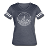 Illinois Women’s Vintage Sport T-Shirt - State Design Women’s Illinois Shirt - vintage navy/white